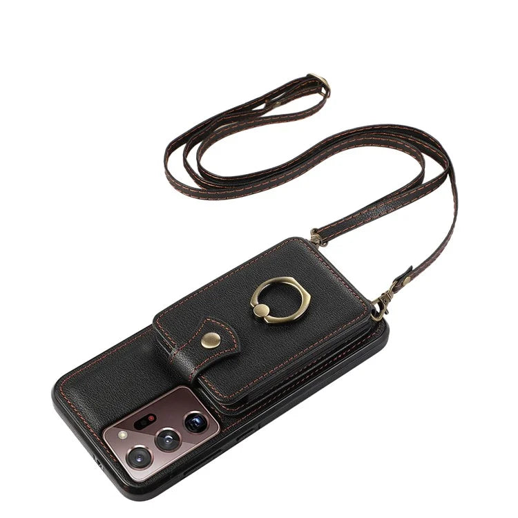 For Samsung Galaxy Note20 Ultra 5G / Note20 Ultra Case TPU+PU Leather Card Holder Kickstand Phone Cover