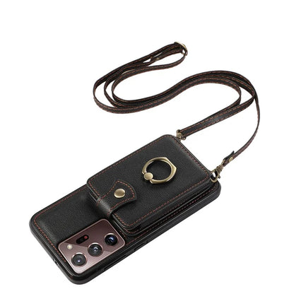 For Samsung Galaxy Note20 Ultra 5G / Note20 Ultra Case TPU+PU Leather Card Holder Kickstand Phone Cover