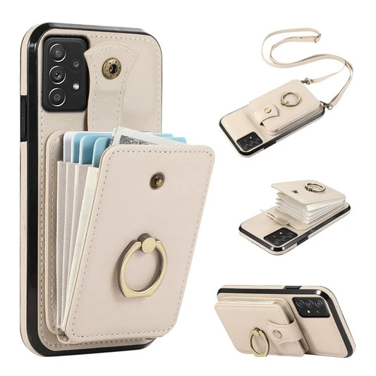 For Samsung Galaxy A52 4G / A52s 5G / A52 5G Case Card Holder PU Leather Phone Cover with Kickstand