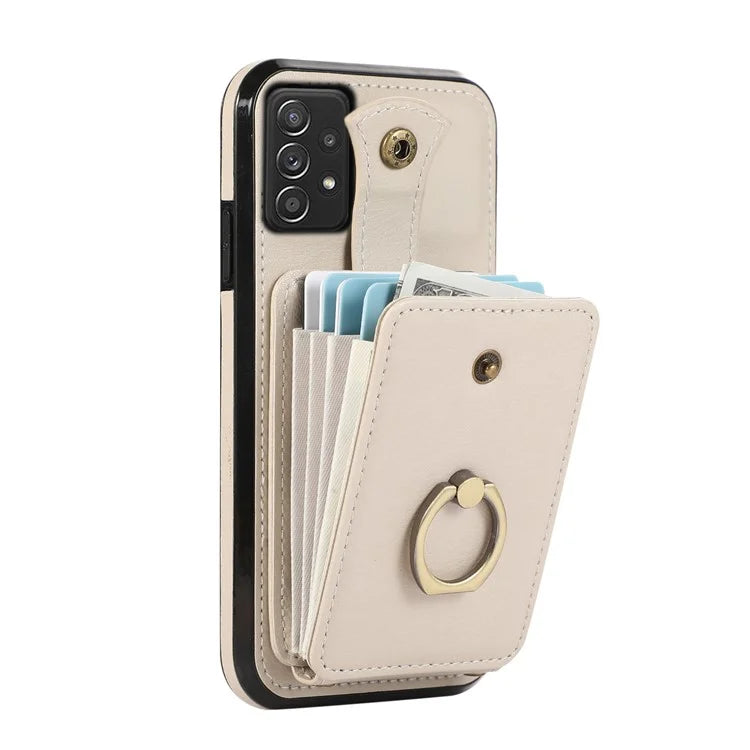 For Samsung Galaxy A52 4G / A52s 5G / A52 5G Case Card Holder PU Leather Phone Cover with Kickstand