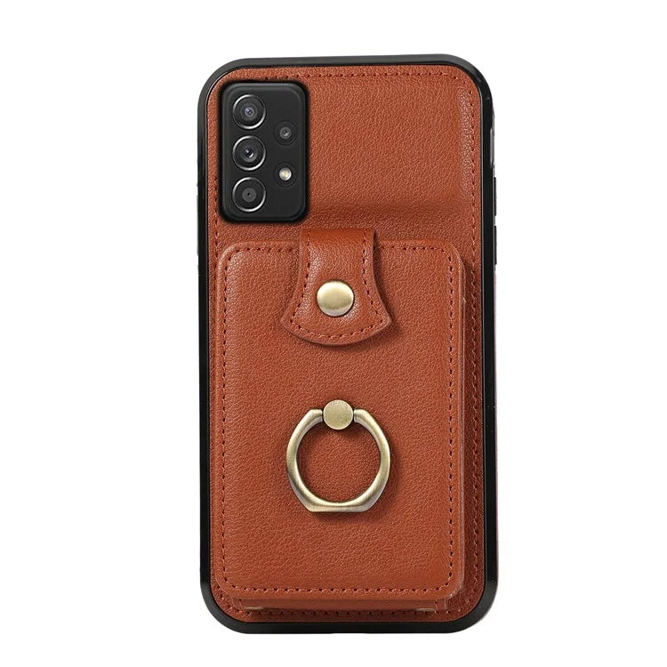 For Samsung Galaxy A52 4G / A52s 5G / A52 5G Case Card Holder PU Leather Phone Cover with Kickstand