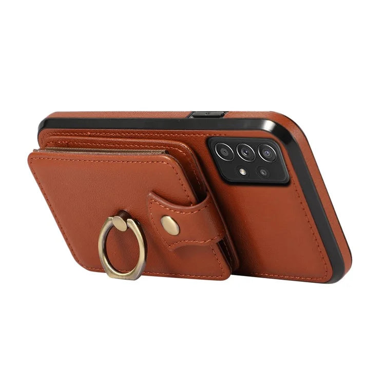 For Samsung Galaxy A52 4G / A52s 5G / A52 5G Case Card Holder PU Leather Phone Cover with Kickstand