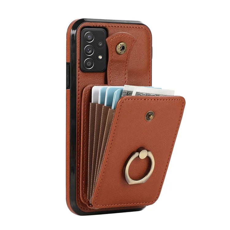 For Samsung Galaxy A52 4G / A52s 5G / A52 5G Case Card Holder PU Leather Phone Cover with Kickstand