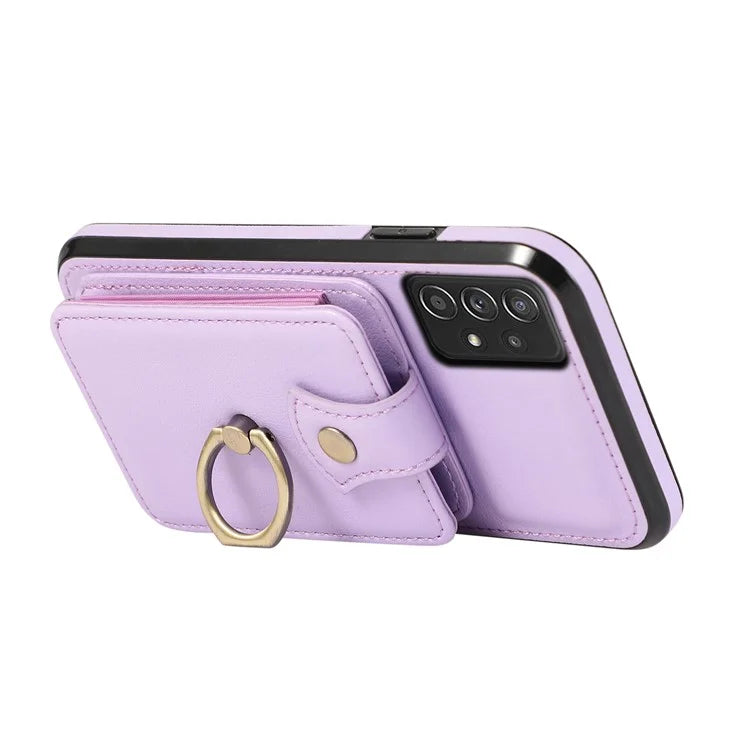 For Samsung Galaxy A52 4G / A52s 5G / A52 5G Case Card Holder PU Leather Phone Cover with Kickstand