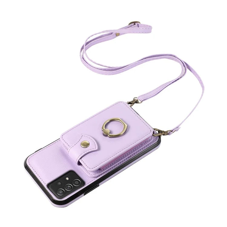 For Samsung Galaxy A52 4G / A52s 5G / A52 5G Case Card Holder PU Leather Phone Cover with Kickstand