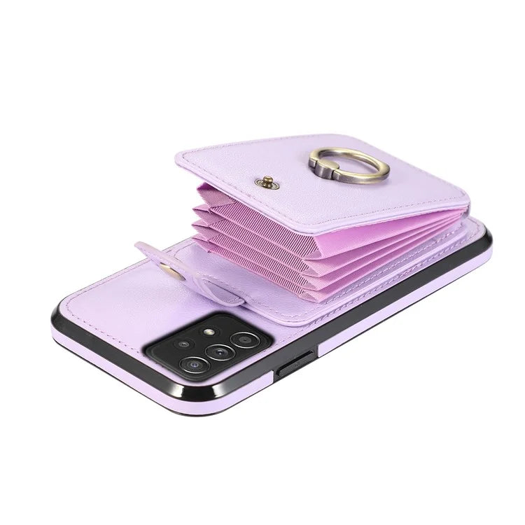 For Samsung Galaxy A52 4G / A52s 5G / A52 5G Case Card Holder PU Leather Phone Cover with Kickstand