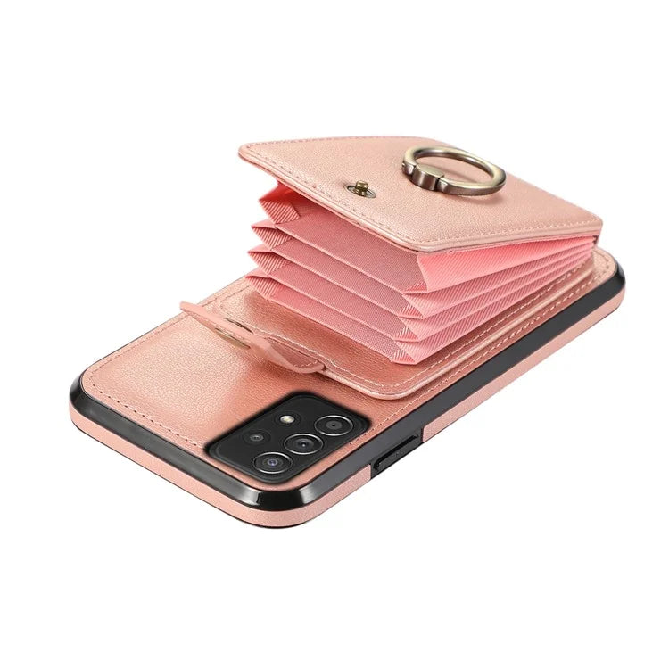 For Samsung Galaxy A52 4G / A52s 5G / A52 5G Case Card Holder PU Leather Phone Cover with Kickstand