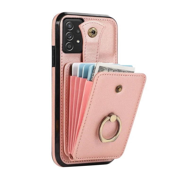 For Samsung Galaxy A52 4G / A52s 5G / A52 5G Case Card Holder PU Leather Phone Cover with Kickstand