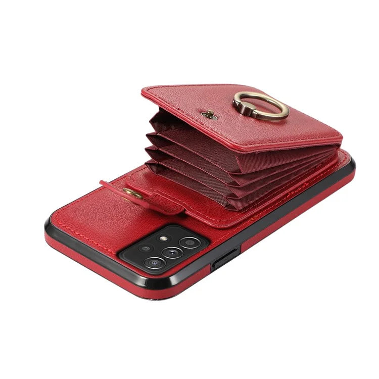 For Samsung Galaxy A52 4G / A52s 5G / A52 5G Case Card Holder PU Leather Phone Cover with Kickstand