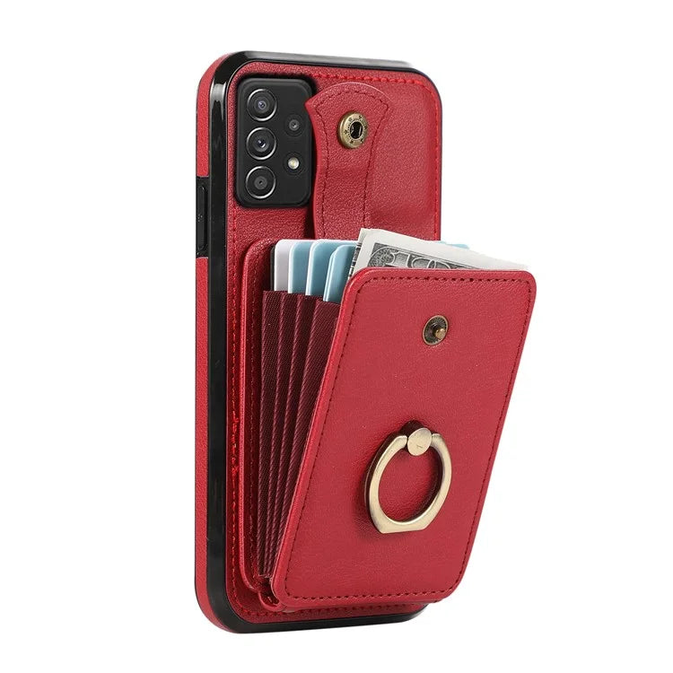 For Samsung Galaxy A52 4G / A52s 5G / A52 5G Case Card Holder PU Leather Phone Cover with Kickstand