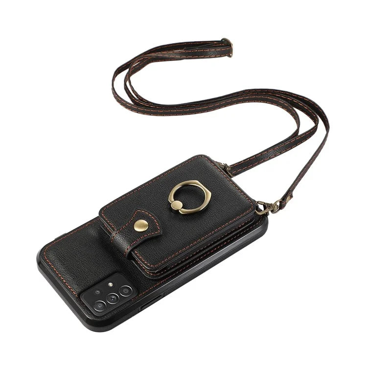 For Samsung Galaxy A52 4G / A52s 5G / A52 5G Case Card Holder PU Leather Phone Cover with Kickstand