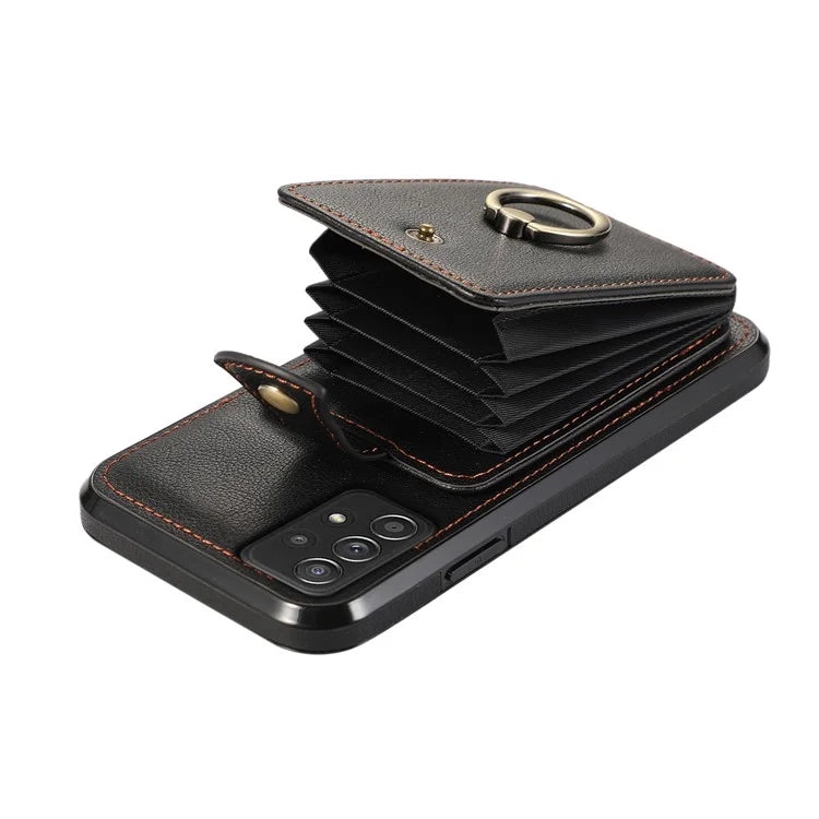 For Samsung Galaxy A52 4G / A52s 5G / A52 5G Case Card Holder PU Leather Phone Cover with Kickstand