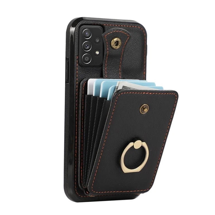 For Samsung Galaxy A52 4G / A52s 5G / A52 5G Case Card Holder PU Leather Phone Cover with Kickstand