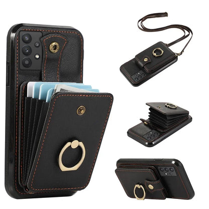 For Samsung Galaxy A53 5G Case Kickstand TPU+PU Leather Phone Cover with Card Holder