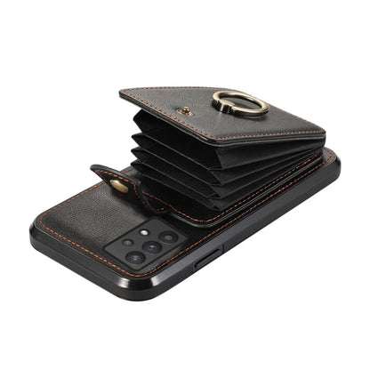 For Samsung Galaxy A53 5G Case Kickstand TPU+PU Leather Phone Cover with Card Holder
