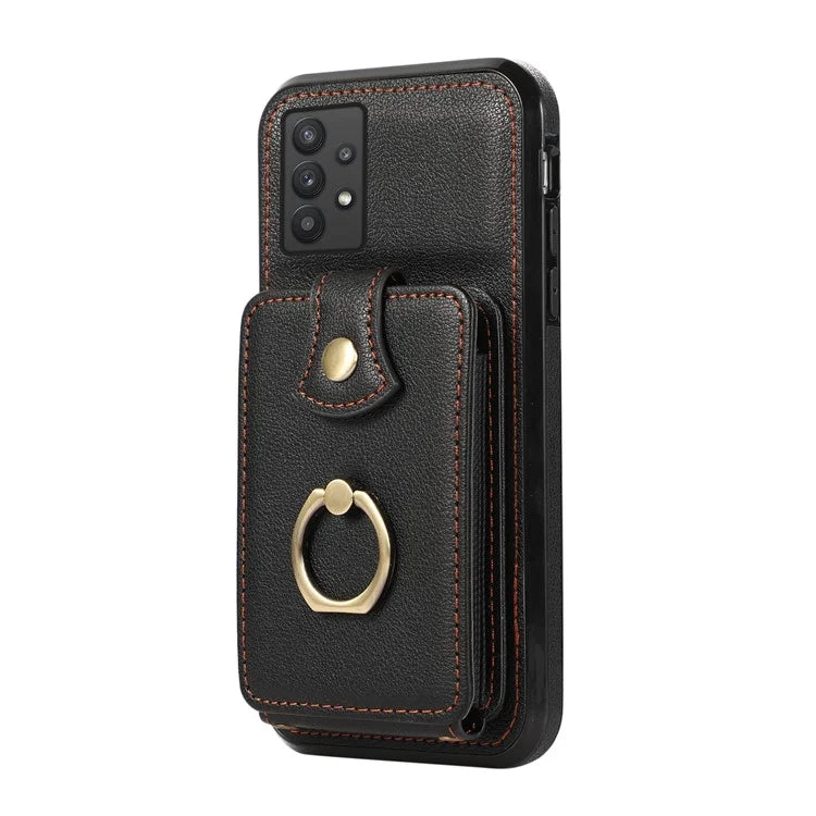 For Samsung Galaxy A53 5G Case Kickstand TPU+PU Leather Phone Cover with Card Holder