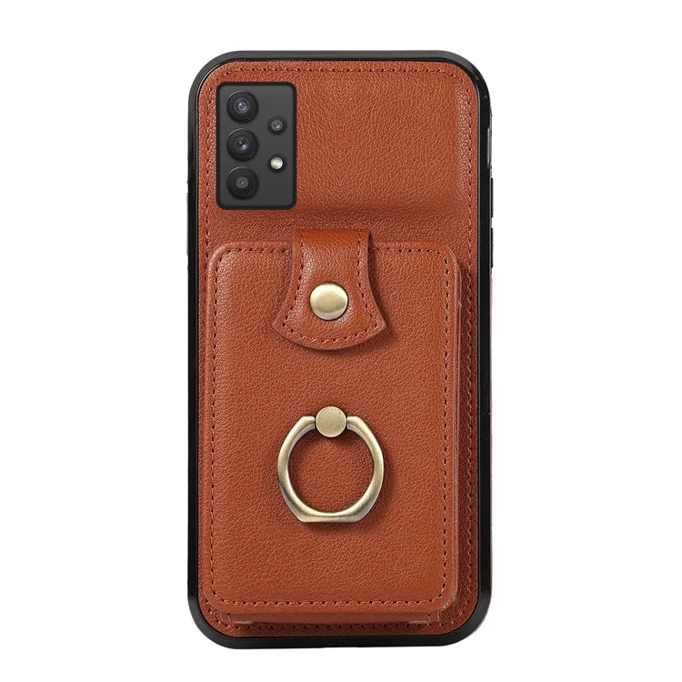 For Samsung Galaxy A53 5G Case Kickstand TPU+PU Leather Phone Cover with Card Holder