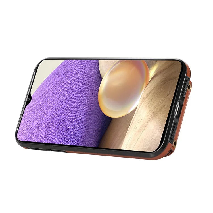 For Samsung Galaxy A53 5G Case Kickstand TPU+PU Leather Phone Cover with Card Holder