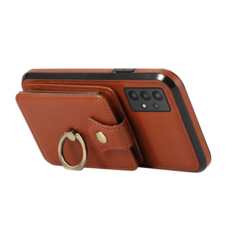For Samsung Galaxy A53 5G Case Kickstand TPU+PU Leather Phone Cover with Card Holder