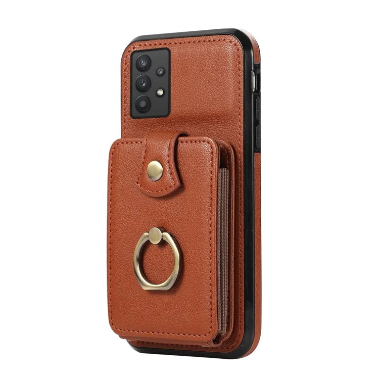 For Samsung Galaxy A53 5G Case Kickstand TPU+PU Leather Phone Cover with Card Holder