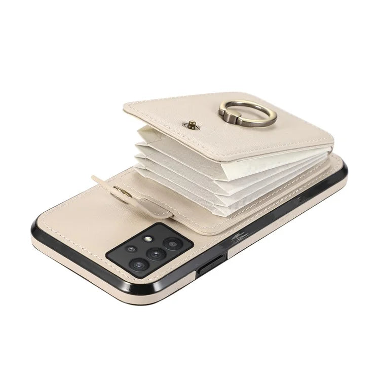 For Samsung Galaxy A53 5G Case Kickstand TPU+PU Leather Phone Cover with Card Holder