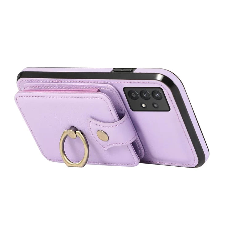 For Samsung Galaxy A53 5G Case Kickstand TPU+PU Leather Phone Cover with Card Holder