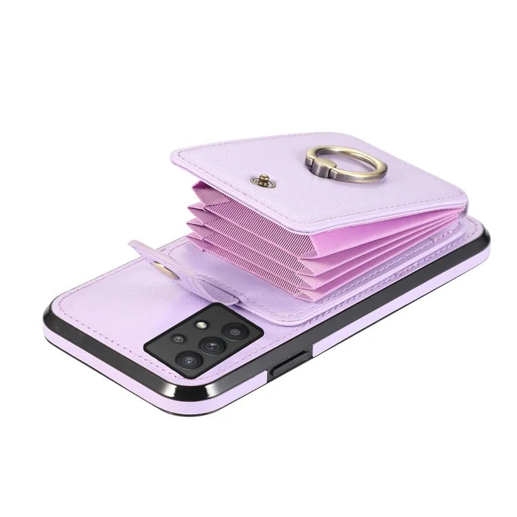 For Samsung Galaxy A53 5G Case Kickstand TPU+PU Leather Phone Cover with Card Holder