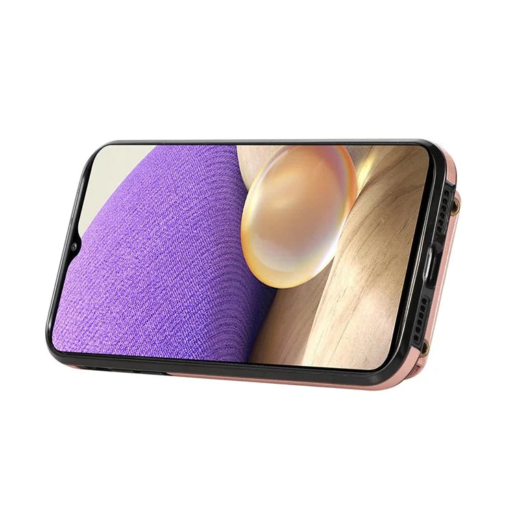 For Samsung Galaxy A53 5G Case Kickstand TPU+PU Leather Phone Cover with Card Holder