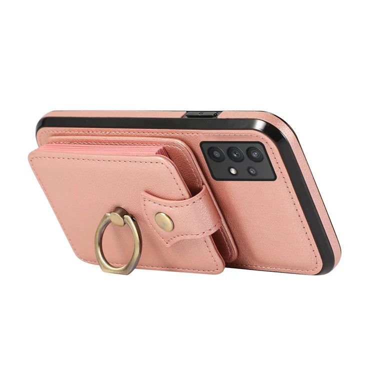 For Samsung Galaxy A53 5G Case Kickstand TPU+PU Leather Phone Cover with Card Holder