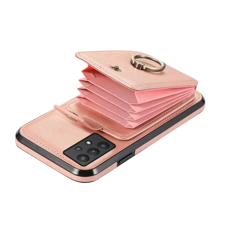 For Samsung Galaxy A53 5G Case Kickstand TPU+PU Leather Phone Cover with Card Holder