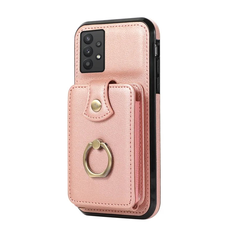 For Samsung Galaxy A53 5G Case Kickstand TPU+PU Leather Phone Cover with Card Holder