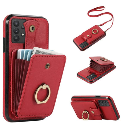 For Samsung Galaxy A53 5G Case Kickstand TPU+PU Leather Phone Cover with Card Holder