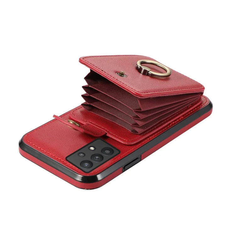 For Samsung Galaxy A53 5G Case Kickstand TPU+PU Leather Phone Cover with Card Holder