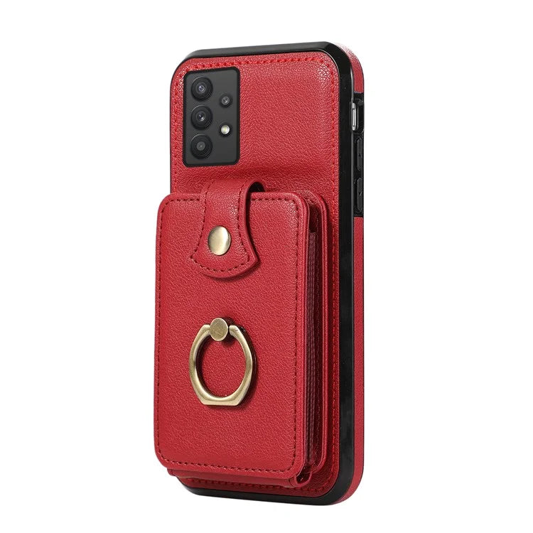 For Samsung Galaxy A53 5G Case Kickstand TPU+PU Leather Phone Cover with Card Holder