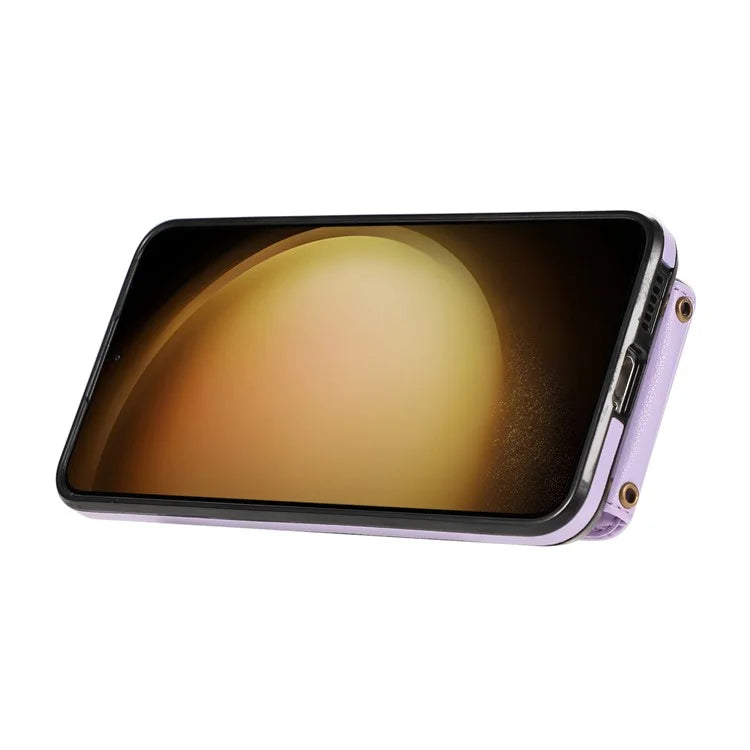 For Samsung Galaxy A25 5G (Global) (161.0 x 76.5 x 8.3mm) TPU+PU Leather Phone Cover Card Holder Kickstand Phone Case