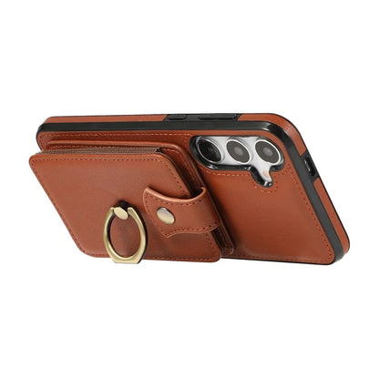 For Samsung Galaxy A14 5G / 4G Case Buckle Design Kickstand TPU+PU Leather Phone Cover