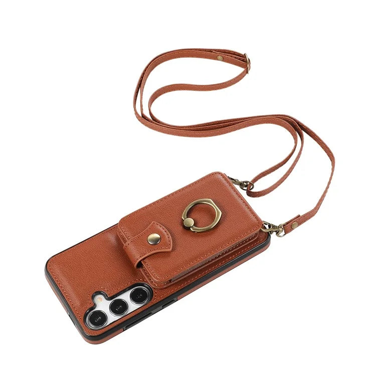 For Samsung Galaxy A14 5G / 4G Case Buckle Design Kickstand TPU+PU Leather Phone Cover