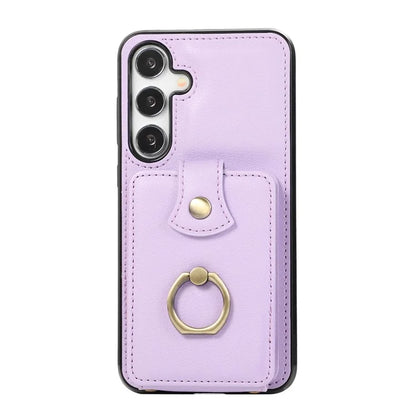 For Samsung Galaxy A14 5G / 4G Case Buckle Design Kickstand TPU+PU Leather Phone Cover