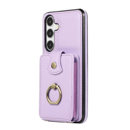 For Samsung Galaxy A14 5G / 4G Case Buckle Design Kickstand TPU+PU Leather Phone Cover