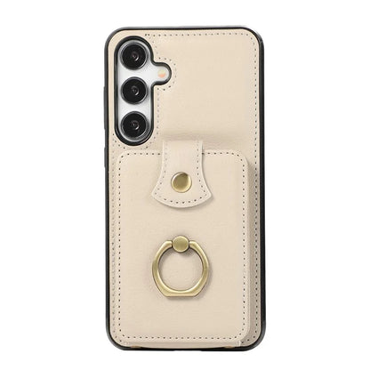 For Samsung Galaxy A14 5G / 4G Case Buckle Design Kickstand TPU+PU Leather Phone Cover