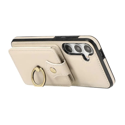 For Samsung Galaxy A14 5G / 4G Case Buckle Design Kickstand TPU+PU Leather Phone Cover