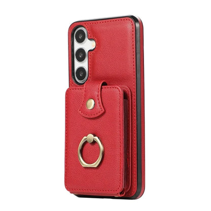 For Samsung Galaxy A24 4G (162.1 x 77.6 x 8.3mm) Case Kickstand Slim-Fit TPU+PU Leather Mobile Phone Cover
