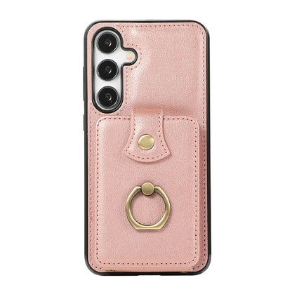 For Samsung Galaxy A24 4G (162.1 x 77.6 x 8.3mm) Case Kickstand Slim-Fit TPU+PU Leather Mobile Phone Cover