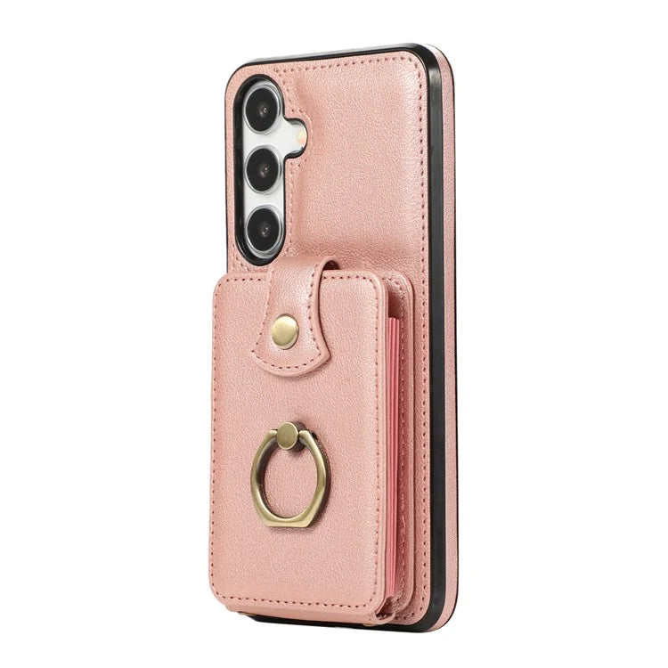 For Samsung Galaxy A24 4G (162.1 x 77.6 x 8.3mm) Case Kickstand Slim-Fit TPU+PU Leather Mobile Phone Cover