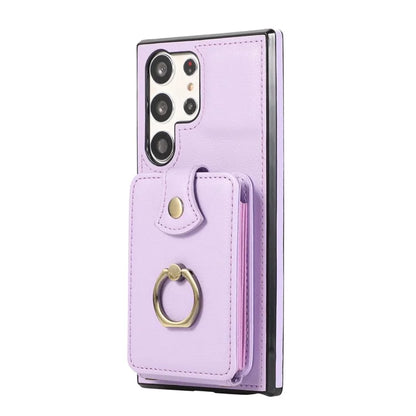 For Samsung Galaxy S22 Ultra 5G Case Card Holder TPU+PU Leather Kickstand Phone Cover