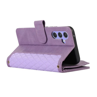 For Samsung Galaxy S24+ Cell Phone Case Imprinted Zipper Wallet Leather Anti-drop Shell
