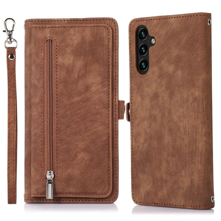 Shockproof Case For Samsung Galaxy A15 5G Shell 9 Card Slots PU Leather Phone Cover