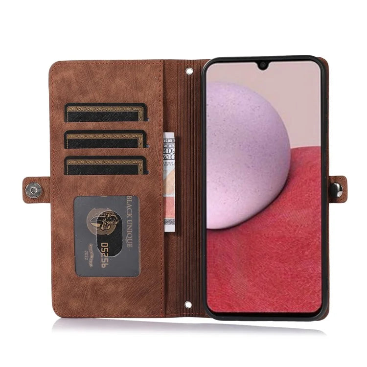 Shockproof Case For Samsung Galaxy A15 5G Shell 9 Card Slots PU Leather Phone Cover