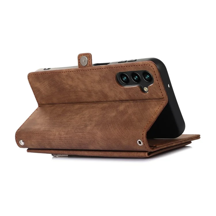 Shockproof Case For Samsung Galaxy A15 5G Shell 9 Card Slots PU Leather Phone Cover