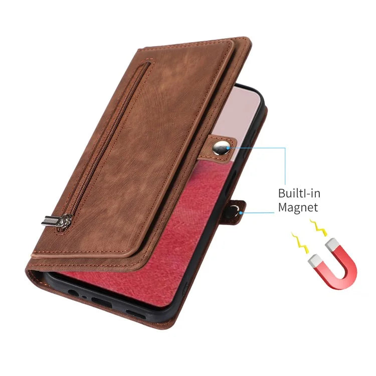 Shockproof Case For Samsung Galaxy A15 5G Shell 9 Card Slots PU Leather Phone Cover